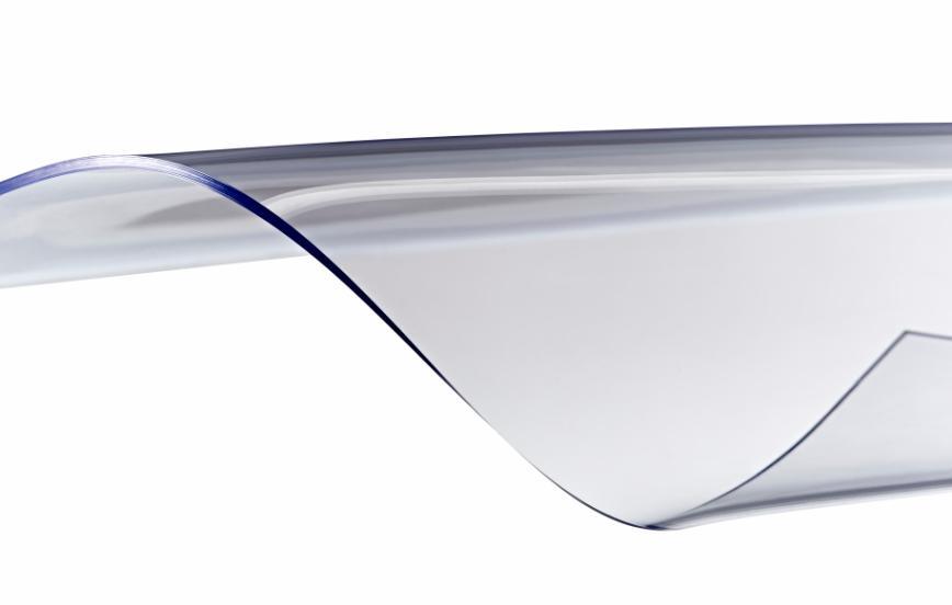 Blød PVC Rulle, Klar (blå), 1200mm x 20.000mm x 2,0 mm